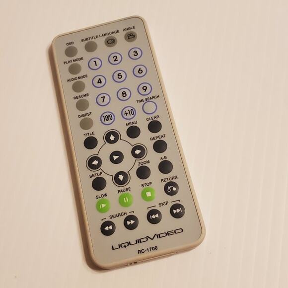 LiquidVideo RC-1700 Remote Control for DVD Player - Picture 1 of 10